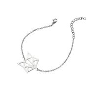 BlingNuts Geometric Hollow Bracelet Stainless Steel Dog Fox Bee Unicorn Bracelet Charm Animal Elements Jewelry Gifts, F, Stainless Steel, no gemstone