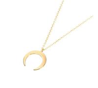 BlingNuts Gold Pendant Necklace for Women Dainty Crescent Moon Necklaces for Women Trendy Gold Jewelry Gifts, F, Stainless Steel, No Gemstone