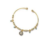 BlingNuts Hamsa Evil Eye Bracelet Hand of Fatima Bangle Cuff Wrap Bracelet Protect Friends Family Christmas Birthday Jewelry Gifts, F, Stainless Steel, no gemstone