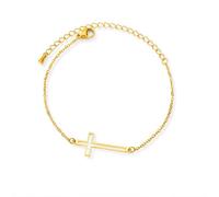 BlingNuts Holy Cross Bracelet for Women God Jesus Faith Bracelets for Christian, F, Stainless Steel, no gemstone