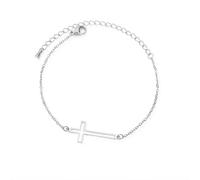 BlingNuts Holy Cross Bracelet for Women God Jesus Faith Bracelets for Christian, F, Stainless Steel, no gemstone