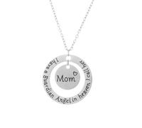 BlingNuts I have a guardian Angel in heaven I call her Mom Necklace Sympathy for Remembrance Memorial Gift for Loss of Mother Jewelry, F, Stainless Steel, No Gemstone