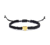 BlingNuts Initial Bracelets for Women Best Friend Birthday Graduation Letter A-Z Heart String Handmade Rope Braided Bracelet Minimalist Jewelry, F, Stainless Steel, no gemstone