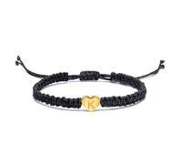BlingNuts Initial Bracelets for Women Best Friend Birthday Graduation Letter A-Z Heart String Handmade Rope Braided Bracelet Minimalist Jewelry, F, Stainless Steel, no gemstone