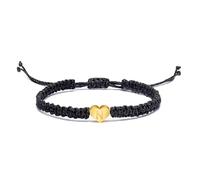 BlingNuts Initial Bracelets for Women Best Friend Birthday Graduation Letter A-Z Heart String Handmade Rope Braided Bracelet Minimalist Jewelry, F, Stainless Steel, no gemstone