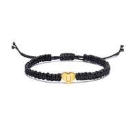 BlingNuts Initial Bracelets for Women Best Friend Birthday Graduation Letter A-Z Heart String Handmade Rope Braided Bracelet Minimalist Jewelry, F, Stainless Steel, no gemstone