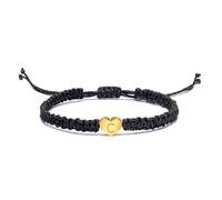 BlingNuts Initial Bracelets for Women Best Friend Birthday Graduation Letter A-Z Heart String Handmade Rope Braided Bracelet Minimalist Jewelry, F, Stainless Steel, no gemstone