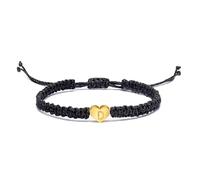 BlingNuts Initial Bracelets for Women Best Friend Birthday Graduation Letter A-Z Heart String Handmade Rope Braided Bracelet Minimalist Jewelry, F, Stainless Steel, no gemstone