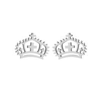 BlingNuts Jesus God Cross Stud Earrings for Women Gold Silver Religious Jewelry Gift for Christian, F, Stainless Steel, No Gemstone