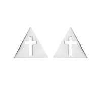 BlingNuts Jesus God Cross Stud Earrings for Women Gold Silver Religious Jewelry Gift for Christian, F, Stainless Steel, No Gemstone