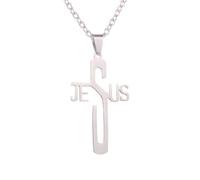 BlingNuts Jesus Necklace for Men Women Stainless Steel Christian Gifts Faith Religious Jewelry, F, Stainless Steel, No Gemstone