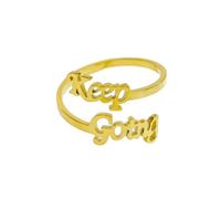 BlingNuts Keep Going Inspirational Rings for Women Stainless Steel Statement Spiral Wrap Twist Ring Encouragement Jewelry Gifts, Stainless Steel, No Gemstone
