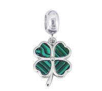 BlingNuts Lucky Birthday Beads for Granddaughter Green Four-Leaf Clover Charm Compatible with Pandora Charms Bracelets Gifts