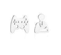 BlingNuts Silver Video Game Earrings for Women PS5 XBOX Family Friends Anniversary Birthday Christmas Graduation