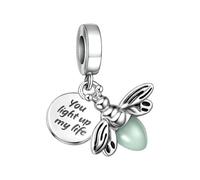 BlingNuts Silver You Light Up My Life for Daughter Birthday Mom Charm Compatible with Pandora Charms Bracelets Gift Jewelry