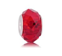 BlingNuts Sparkling Red January Birthstones Spacer Charm Compatible with Pandora Charms Bracelets Gift Women Friendship Birthday Cubic Zirconia