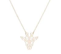 BlingNuts Stainless Steel Elephant Dog Paw Print Bunny Giraffe Hummingbird Necklace for Women Animal Good Luck Love Gift Jewelry, F, Stainless Steel, No Gemstone