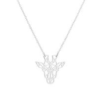 BlingNuts Stainless Steel Elephant Dog Paw Print Bunny Giraffe Hummingbird Necklace for Women Animal Good Luck Love Gift Jewelry, F, Stainless Steel, No Gemstone