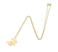 BlingNuts Stainless Steel Elephant Dog Paw Print Bunny Giraffe Hummingbird Necklace for Women Animal Good Luck Love Gift Jewelry, F, Stainless Steel, No Gemstone