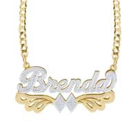 BlingSparkle Double Plated Personalized Name Necklace Two Tone Name Necklace Nameplate Pendants Necklace Customized Jewelry Gift for Women