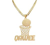 BlingSparkle Name Necklace 18K Gold Plated Name Necklace Personalized Name Plate Necklaces Jewelry Customized Gift for Women
