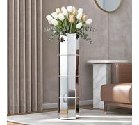 blingworld Mirror Floor Vase 28 inch High, Silver Decorative Glass Tall Vases for Decor Living Room Large Big Cylinder Standing Vase for Bedroom Home Corner Indoor Office
