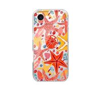 Blingy's for iPhone 17 Air Case, Cute Starfish Pattern Fun Beach Ocean Sea Animal Design Transparent Soft TPU Protective Clear Case 6.6 inch (Red Starfish Style)