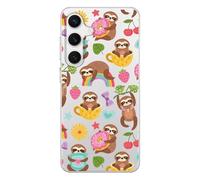 Blingy's for Samsung Galaxy S25 Plus Case, Cute Sloth Design with Donut Strawberry Pattern Tropical Style Transparent Soft TPU Protective Clear Case 6.7 Inch (Food Sloths)