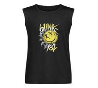 Blink-182 Big Smile Rock Thomas DeLonge Travis Barker Vest Tank T-Shirt Black Unisex Mens Sleeveless Tops Tees XL