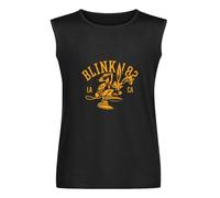 Blink-182 College Mascot Vest Tank T-Shirt Cotton Men Black Sleeveless Tee M