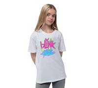 Blink 182 Kids T Shirt Neon Band Logo Official White (Ages 7-14 yrs)