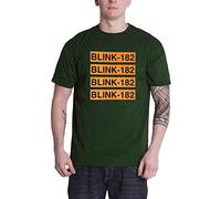 Blink 182 T Shirt Logo Repeat Band Logo Official Unisex Green XS