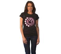 Blink-182 T Shirt Six Arrow Smile Band Logo Official Womens Skinny Fit Black XS
