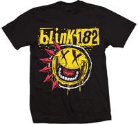 Blink 182 Unisex's Punk Smiley Men's Tee T-Shirt, Black, XL