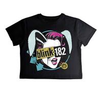 Blink 182 Women's Blind Date Crop Top in Black | Size: 2XL Blink 182 Black 2XL