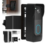 Blink Doorbell Camera Mount 2nd Gen,New Adjustable Doorbell Mounting Bracket for Blink Video,No Drill Anti Theft Doorbell Mount for Apartment Security Black