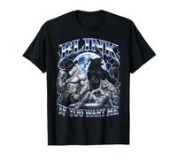 Blink If You Want Me Alpha Wolf Meme Bootleg Y2K Graphic T-Shirt