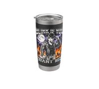 Blink If You Want Me Funny Alpha Wolf Meme Stainless Steel Insulated Tumbler