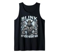 Blink If You Want Me Funny Wolf Meme Bootleg Alpha Werewolf Tank Top