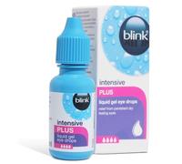 Blink Intensive Plus Liquid Gel Eye Drops for Dry Eyes, 10 ml | Bausch + Lomb, Hyaluronic Acid, Instant and Long-Lasting Relief, Suitable for Use with Contact Lenses