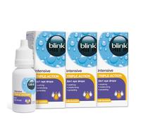 Blink Intensive Triple Action Eye Drops for Dry, Tired & Irritated Eyes - Refreshing & Moisturising Eye Drops with Liposomes, Hyaluronate and Vitamin E, Suitable for Contact Lens Users, 10ml x 3 Pack