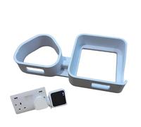 Blink Sync Module 2 Power Socket Mounting Bracket - 2-Gang Plug Offset Version, UK 3-Pin Wall Mount Holder (White, 3D Printed Design)