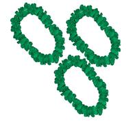 blinkee 3 Pack - Groovy Green Aloha Hawaiian Flower Lei Necklace - Pack of Three, Unlit, 36-inch, Ideal for Hippie-Inspired Luau, Beach Parties, and Peace Celebrations