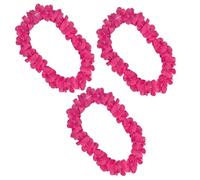 blinkee 3 Pack Hawaiian Luau Party Pink Flower Lei Necklace - 36" Eco-Friendly Tropical Accessory for Summer Celebrations and Themed Parties