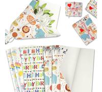 Blinket Birthday Wrapping Paper 27.5 x 19.7 Inch Colorful Animal Theme Gift Wrap for Kids Boys Girls Adults Baby Shower Holiday Party Supplies 4 Styles