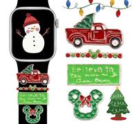 Blinket Christmas Watch Band Charms with Decorative Ring Loops for Apple Watch 38mm/40mm/41mm/42mm/44mm/45mm/49mm SE/Series 9 8 7 6 5 4 3 2 5 Festive Watch Band Decor (Watch Band Not Included)Style E,