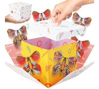 Blinket Flying Butterfly Explosion Gift Box with 6 Pcs Flying Butterflies, Surprise Birthday Gift Box with Butterfly,Surprise Cake Boxes for Birthday, Wedding,Graduation Special Occasions Geometry