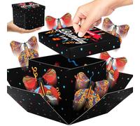 Blinket Flying Butterfly Explosion Gift Box with 6 Pcs Flying Butterflies, Surprise Happy Birthday Day Gift Box with Butterfly, Surprise Cake Boxes for Birthday Occasions