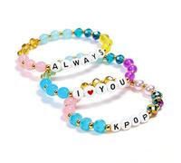 Blinket Korea-Pop Merch Bracelets Stackable Stretch Bracelets for Women Little Fans Birthday Gifts Accessories Jewelry, 8 UK, Acrylic, no gemstone