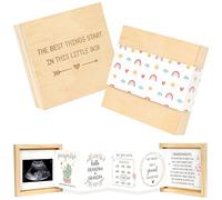 Blinking Stars Pregnancy Announcement for Grandparents, Baby Announcement Ideas- Baby Sonogram Picture Keepsake Wooden Box- Pregnancy Reveal To Parents, First Time Grandparents Surprise Gifts